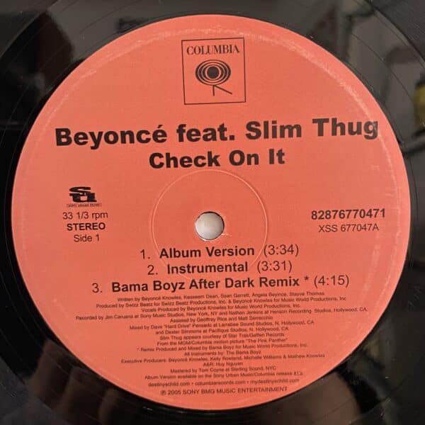 Beyoncé Feat. Slim Thug – Check On It MAXI